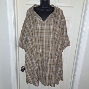 King size plaid button-down 4XL